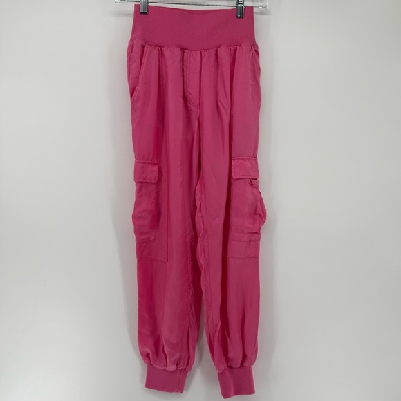 Cinq a Sept Giles Pants Neon Pink XS Joggers Barbiecore Elegant - Picture 1 of 16
